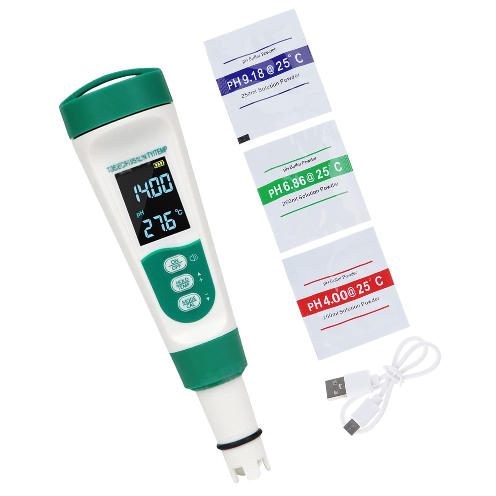 Whoasyst Multifunction 5 In 1 Water Tester Water Analyzers Essential For Accurate Salinity & Temperature Reading Temperature Gauges