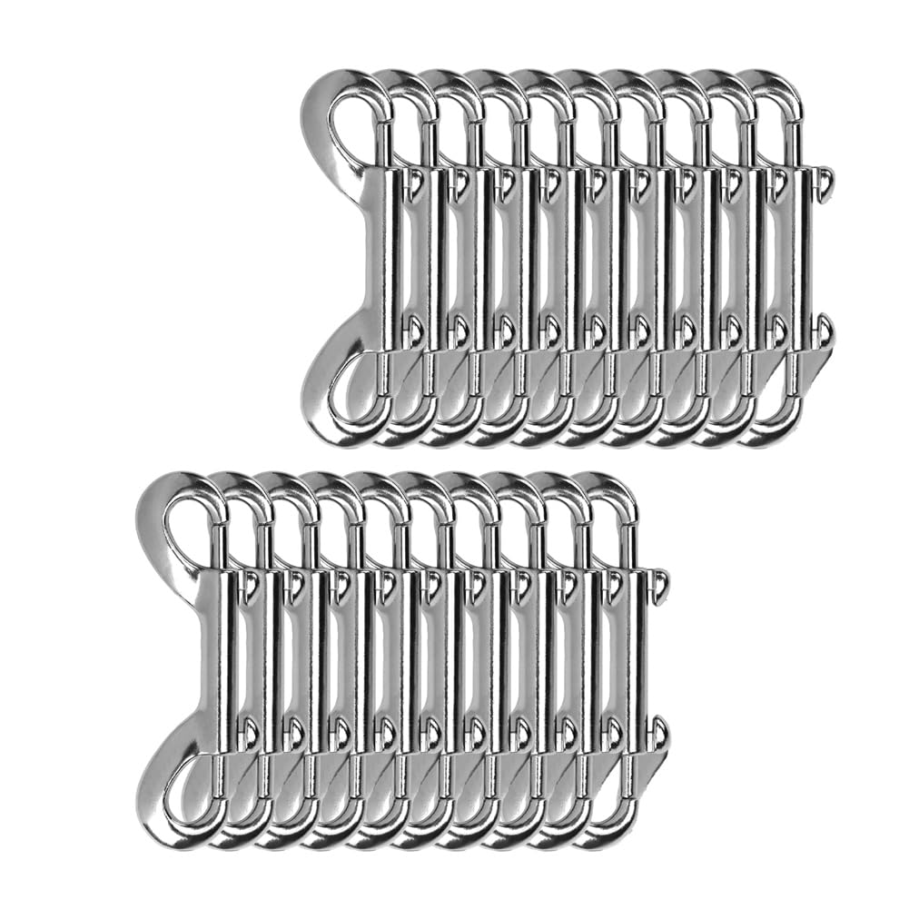 Vjsujehgy 20 PCS Double Ended Snaps,3.5 Inch Zinc Alloy Trigger Metal Clip,Snap Hooks for Pet Leash,Water Bucket Hooks, Key Holder