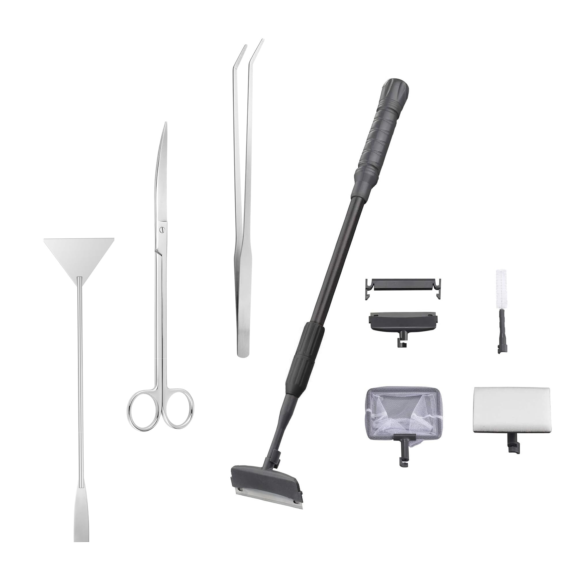 Carefree Fish 7IN1 Aquarium Cleaning Tools Long Handle Adjustable Length 18~24Inch Fish Tank Cleaner Kit