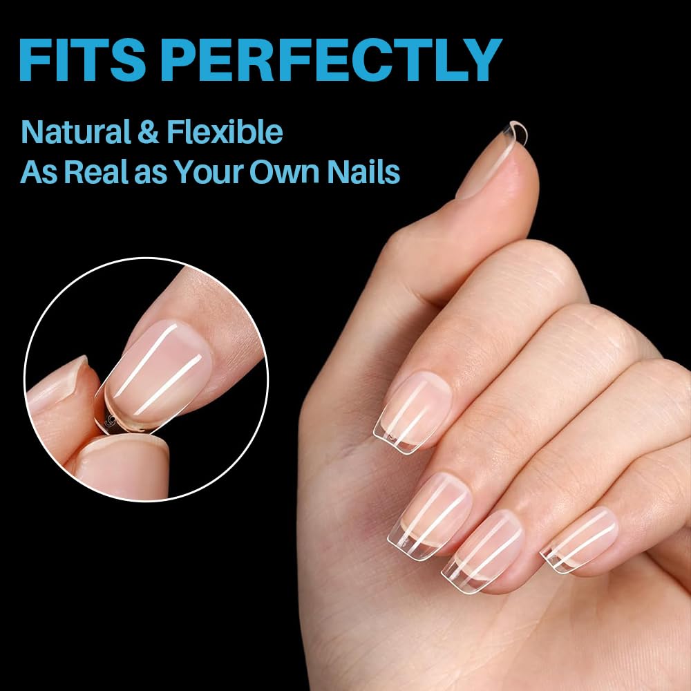 ASENTER XS Square Nail Tips, 450Pcs Half Matte Soft Gel - Image 3