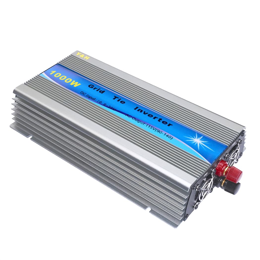 Y&H 1000W Grid Tie Wechselrichter mit AC Digital Display Stackable MPPT Pure Sine Wave DC30-50V Solar Input AC190-260V Output für 24V 30V 36V PV Panel