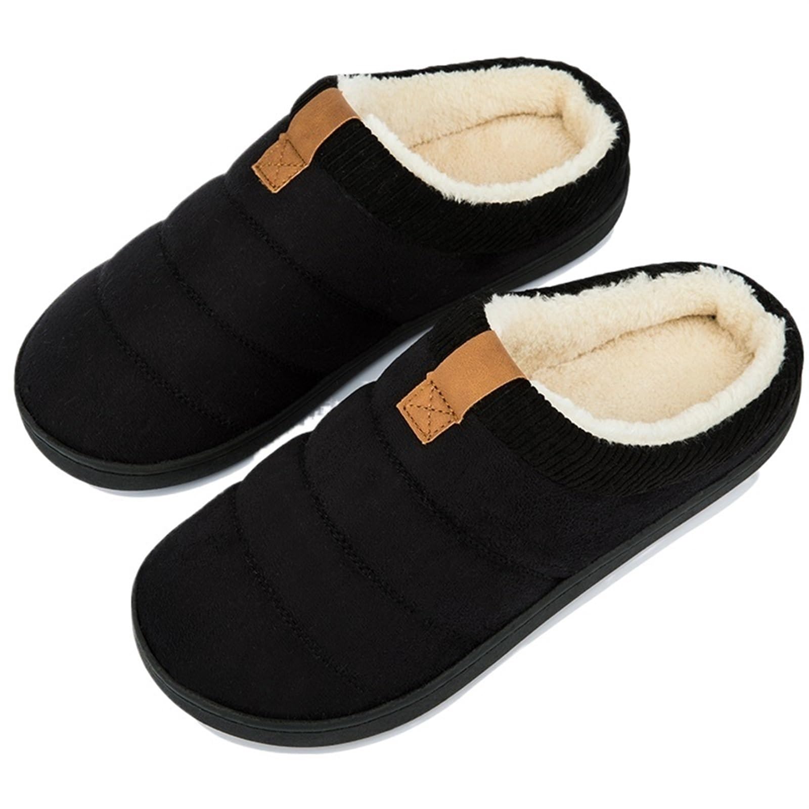 Pantofole da uomo in cotone Pantofole morbide da uomo invernali in peluche corte Scarpe camera interno maschili