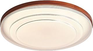 Nordic Vintage Flush Mount Ceiling Light LED 3-Color Dimmable Acrylic Metal Rubber Wood Base Close to Ceiling Lamp Low Profile Fixture for Bedroom Living Room Dining Room Residential