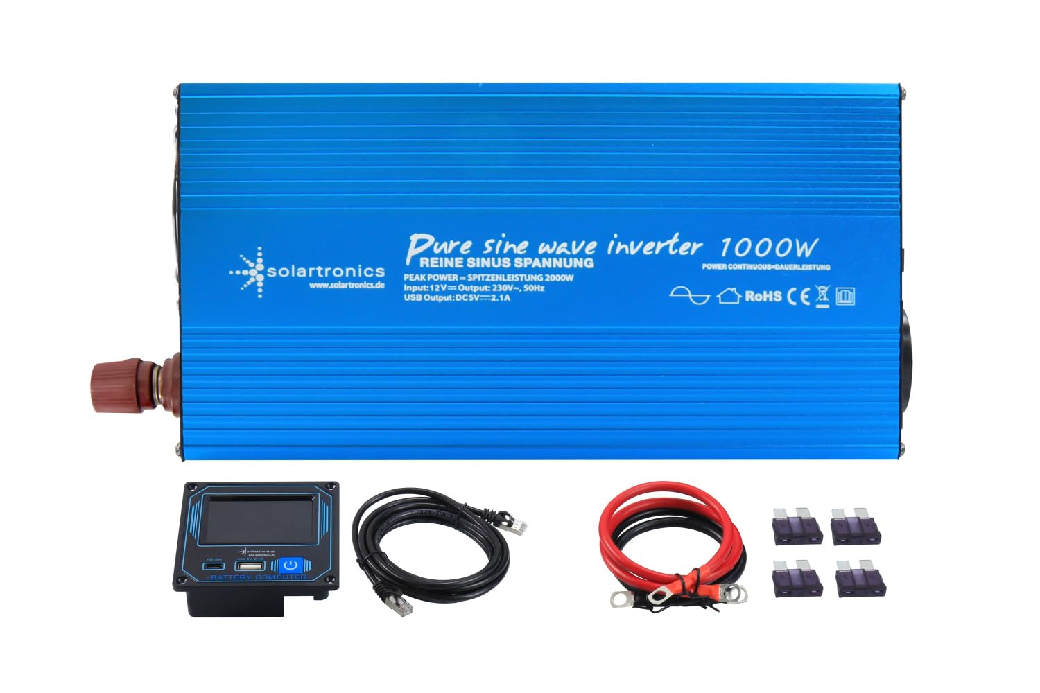 Solartronics TS1000 przetwornica napięcia 12 V 230 V 1000/2000 W czysty sinusoidalny falownik solarny 12 V na 220 V konwerter falownika z pilotem zdalnego sterowania