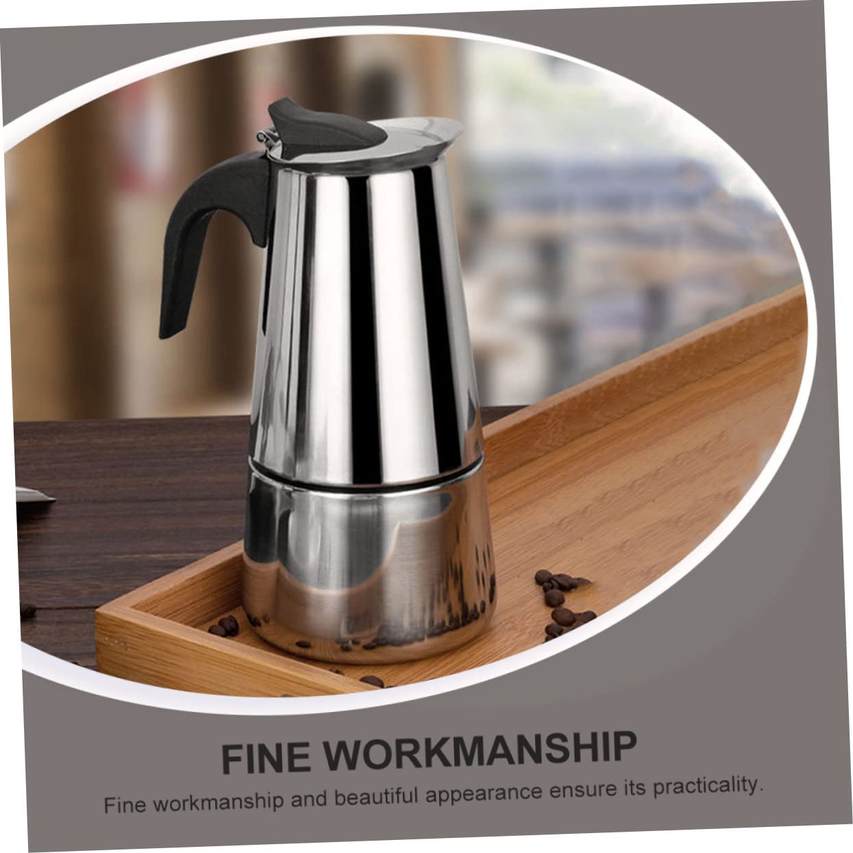 Homoyoyo Cafetera Acero Inoxidable para Espresso para Uso Casa o Tienda Cafetera y Portable