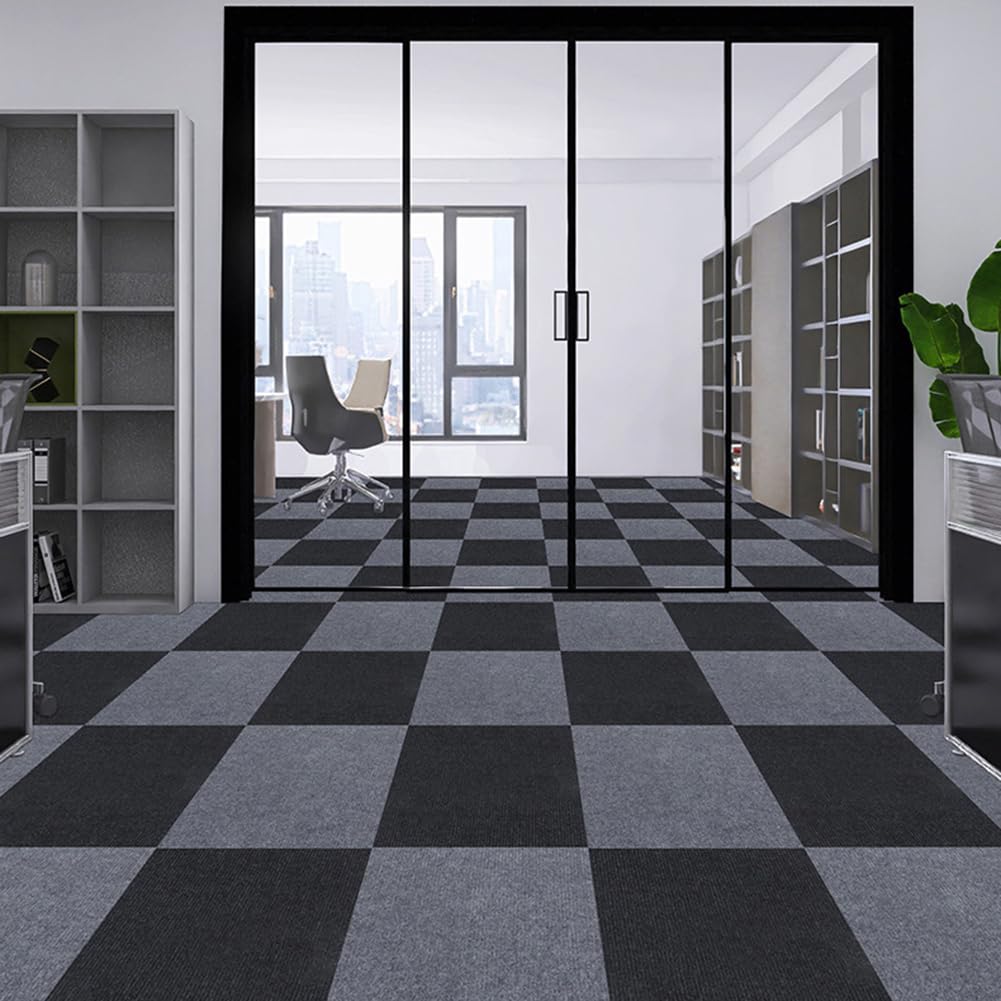 Dalles de Moquette Auto-Adhésives, 30X30 CM, Moquette Autoplombante pour Salon, Chambre, Bureau, Revêtement de Sol Antidérapantes et Résistantes,Gris 1,30 Pièces