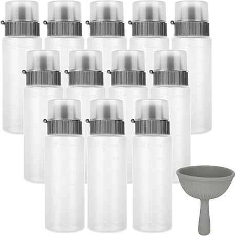MIVIDE 12 Pack 6 oz Condiment Squeeze Bottles, 5 Holes Squeeze Bottles with Lid