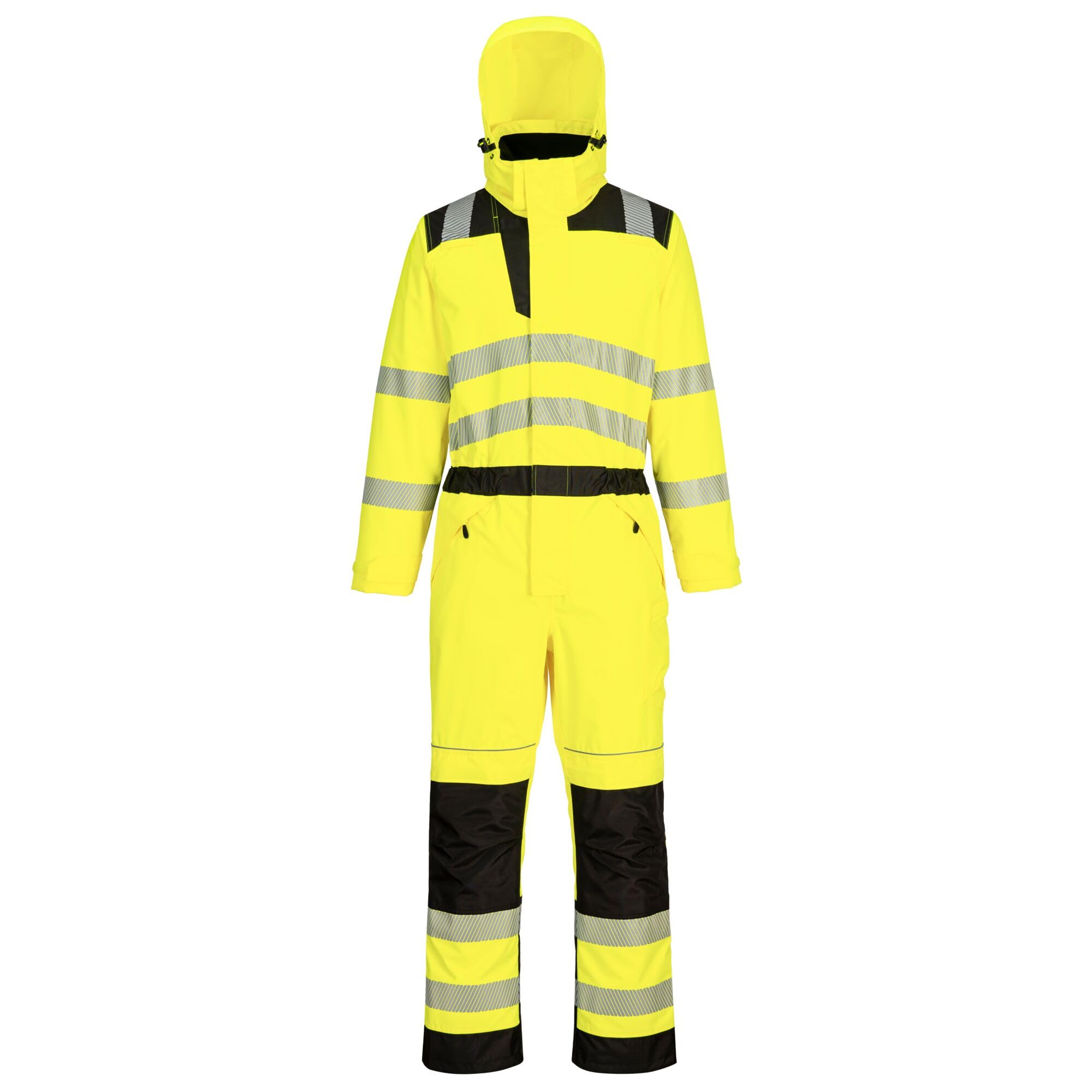 PORTWEST Combinaison de pluie haute visibilité PW3 Jaune/Noir XL - FR(50-52) - UK(40-41) - Vêtements de travail