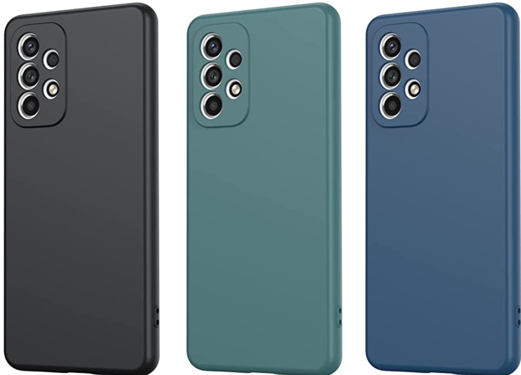 SARAOONT™ 3 pcs case cover for Samsung A33 5G global matte soft silicone tpu case cover - slim fit colorful & good grip Black,Blue, Green (pack of 3)
