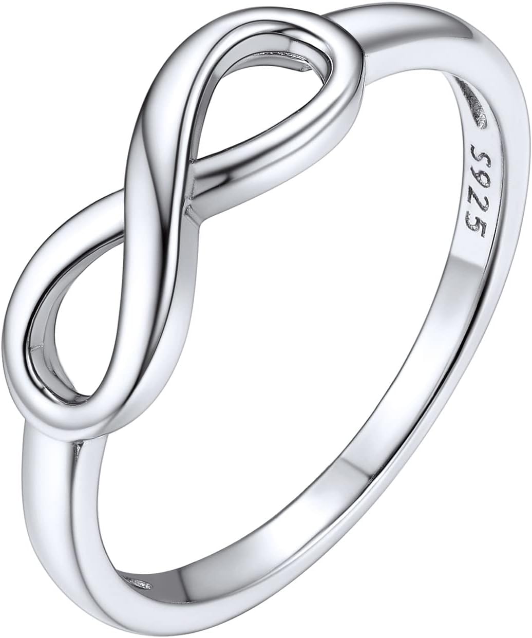 Personalized 925 Sterling Silver Ring Simple Infinity Knot Rings Custom Engraved Eternity Wedding Band Promise Rings Size 4-12