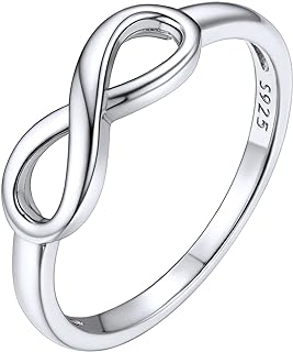 Anillo Fino de Infinito para Mujeres Plata de Ley 925 Anillos Círculos Minimalista Anillo de Compromiso Joyería Moderna para Parejas Anillos de Amor Eterno