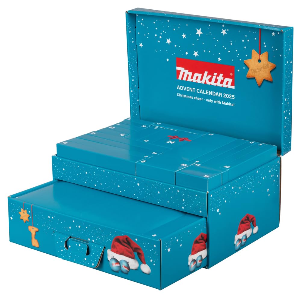 Makita Calendario dell'Avvento 2025, Set di Utensili e Accessori da 60 Pezzi, con Punte HSS, Inserti, Portainserti Magnetico, Attrezzi Manuali