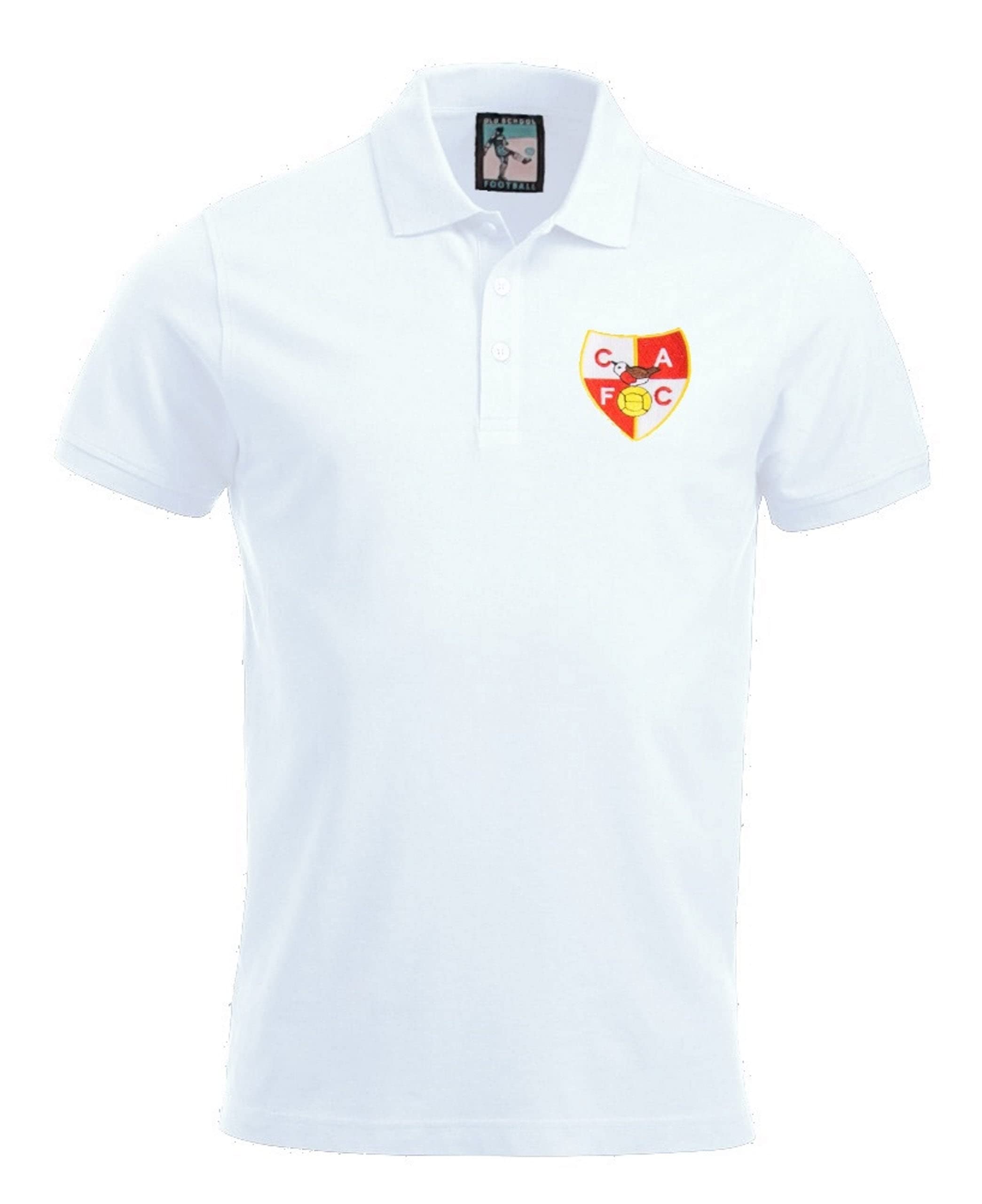 Charlton 1940s Retro Football Polo Embroidered Logo White