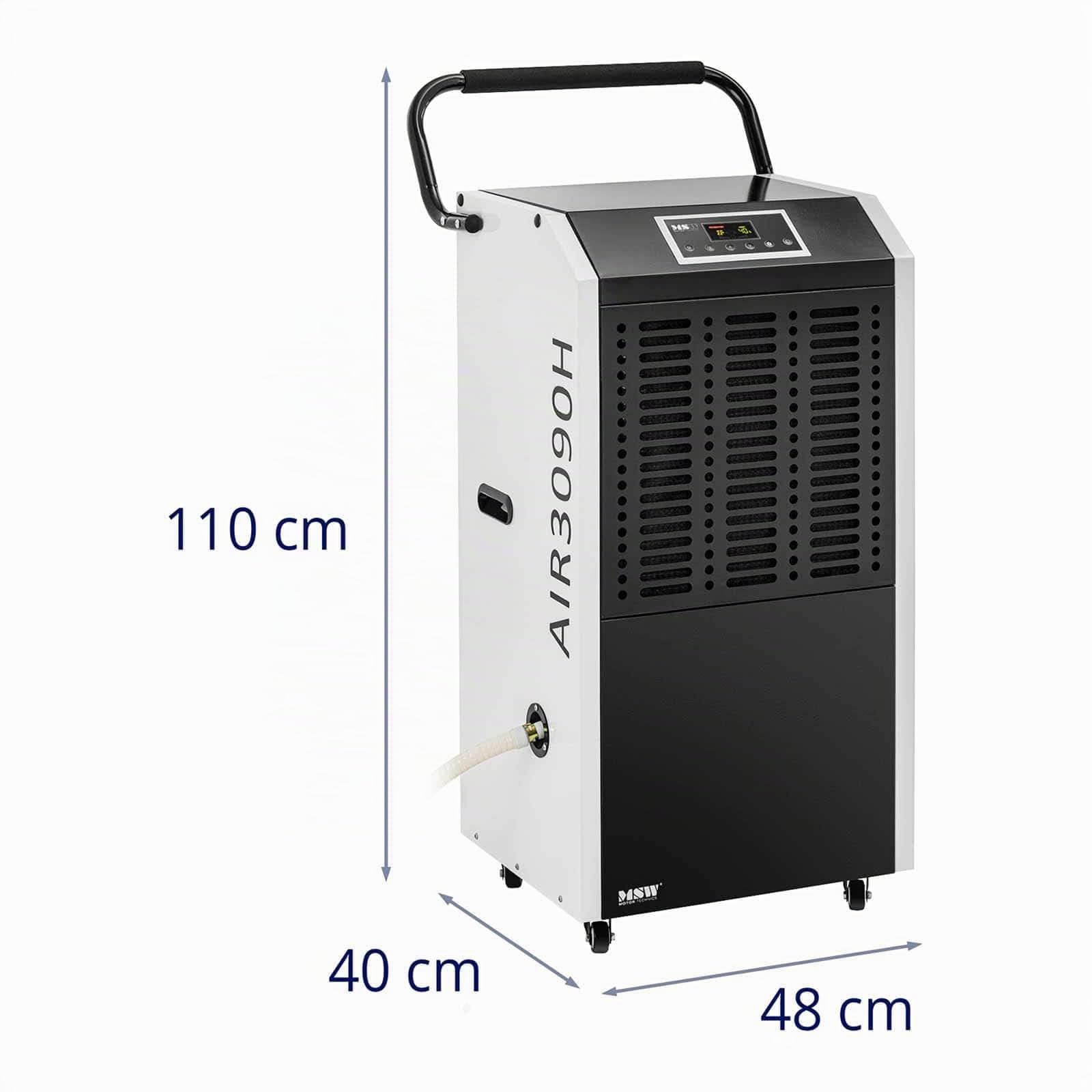 MSW MSW-DEH3090H - Essiccatore da costruzione, 90 l/24 h, 150 m², 1129 m³/h, con manico, deumidificatore
