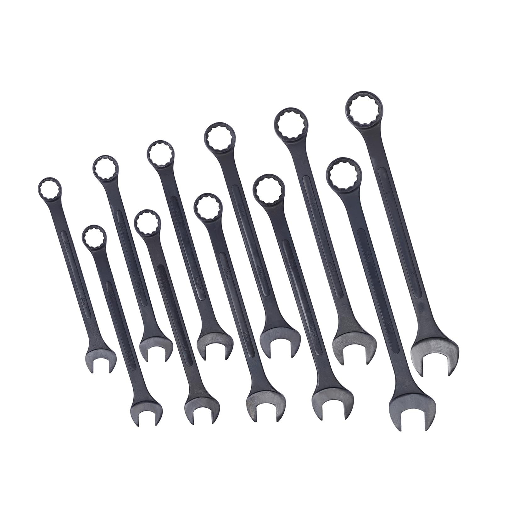 Zestaw kluczy Jumbo, SAE, 1-5/16'' do 5'', duży zestaw kluczy płasko-oczkowych, wykończenie z czarnym tlenkiem z woreczkiem (11PC-SAE)