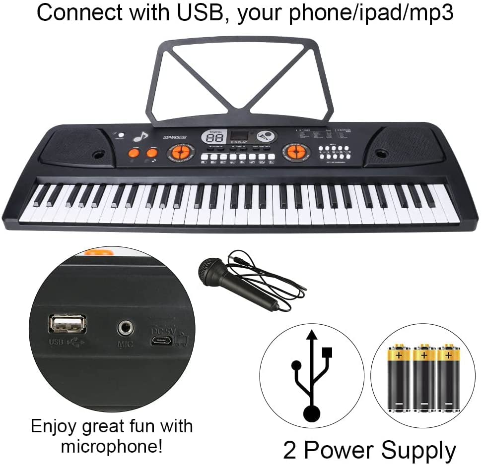 Clavier de Piano Numérique,Clavier Électronique 61 Touches Musique Clavier Portable Keyboard Piano pour Enfants Débutant… - Les Beatles, Paul McCartney, John Lennon, RIngo Starr, George Harrison Clavier de Piano Numérique,Clavier Électronique 61 Touches Musique Clavier Portable Keyboard Piano pour Enfants Débutant… – Image 5