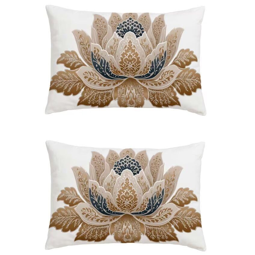 Housse coussin extérieur moutarde fleurie pour sublimer votre salon de jardin en automne
