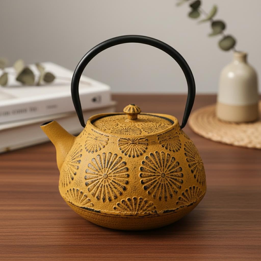 Tetera de Hierro Colado 1,2L - Estilo Japonés, Perfecta para Te Caliente