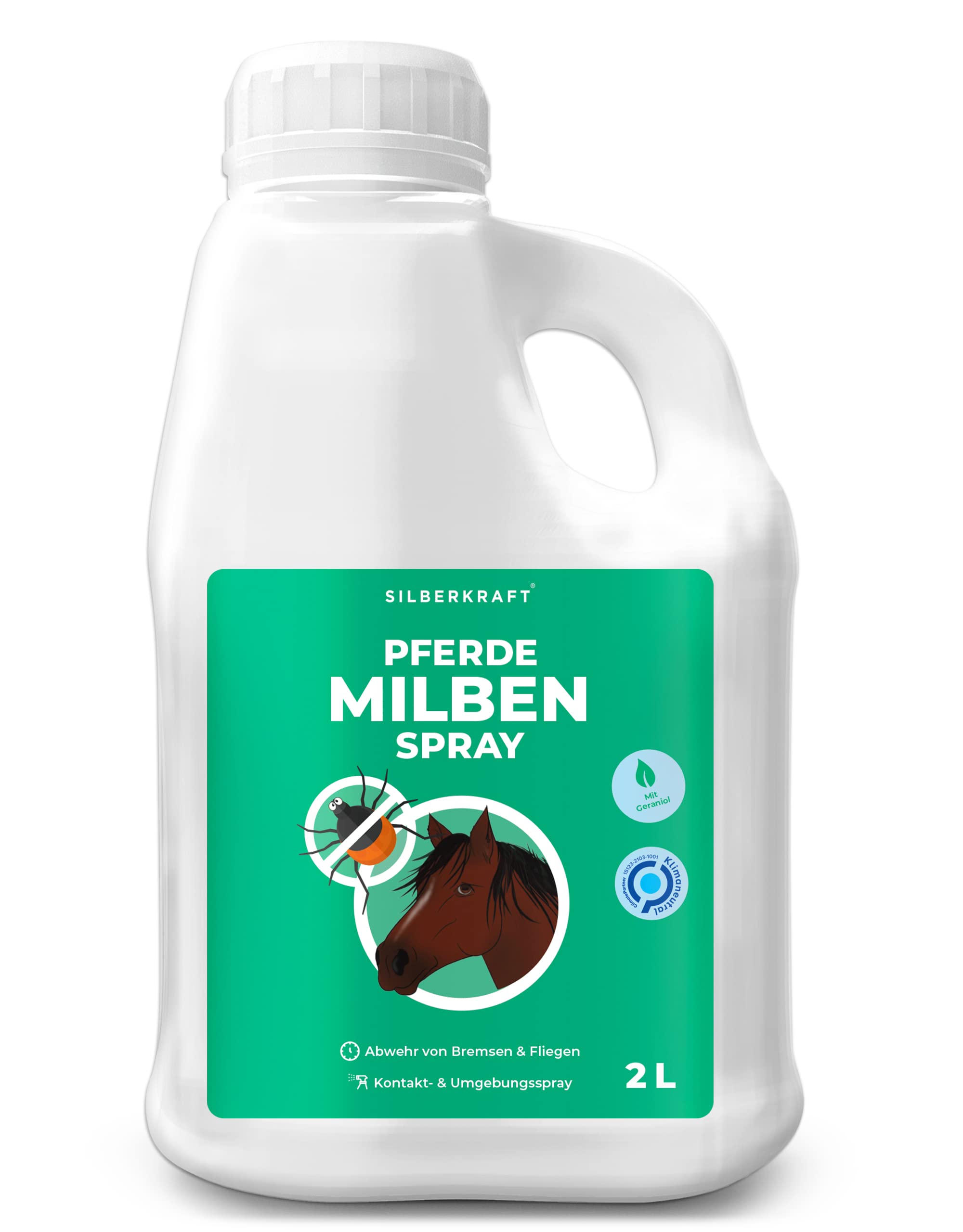 Silberkraft Spray anti-acariens pour chevaux [2 litres] – Protection anti-acariens très efficace