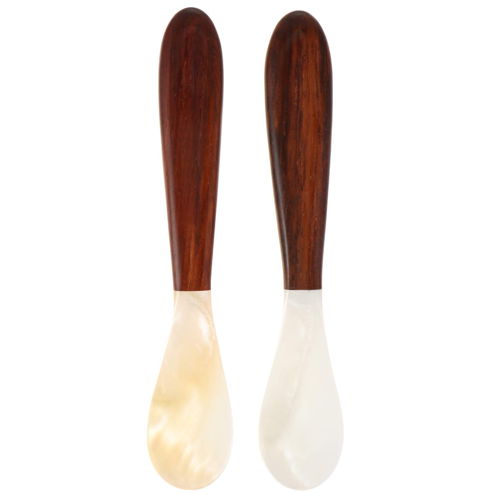 2 Pcs Natural Shell Spoon Stirring Spoon Dessert Spoon Wooden Handle Spoon Coffee Spoons Coffee Mixing Spoon Kitchen Spoons Spoon for Home Practical Coffee Spoon Dinner Flatware