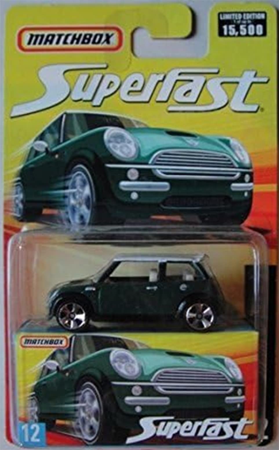 MATCHBOX SUPERFAST GREEN MINI COOPER S #12 LIMITED EDITION 1 OF 15500