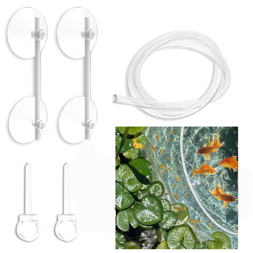 DIYBravo Aquarium Floating Plant Corral, Fish Feeding Ring Can Adjust Height With Water