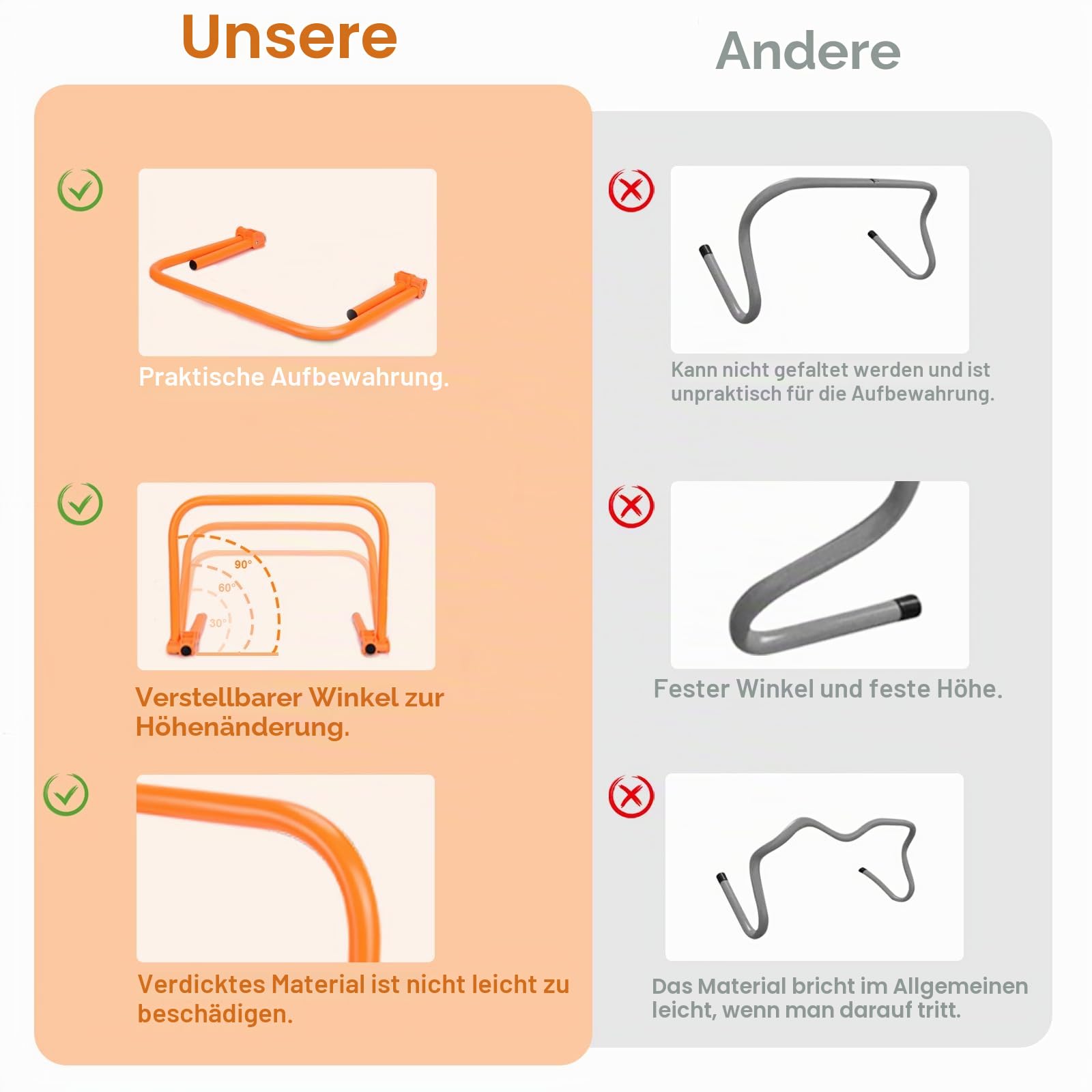 BOOSTEADY Speed Hürden für Fußball Training Agility Hürden Kit Multi-Sport Trainingshilfe Basketball Koordinationshürden Hürden Set Trainingsgeräte 6er/12er Set