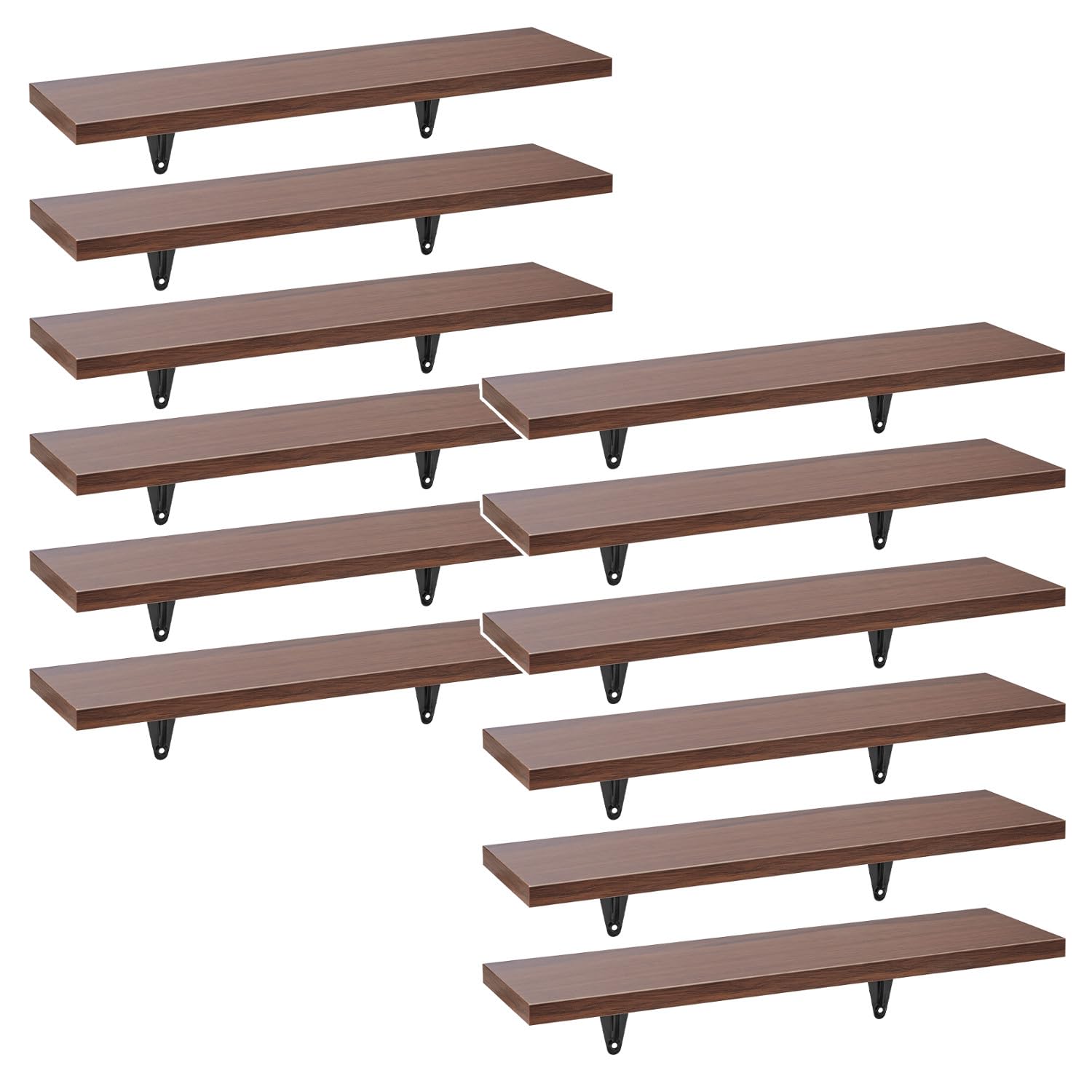 Maclean MC-331 Zestaw Półek Ściennych, Obciążenie 8 kg Każda Półka, Minimalistyczny Design, Salon, Biuro, Kuchnia, Wisząca Półka na Książki, Zdjęcia, Dowolne Łączenie (18)