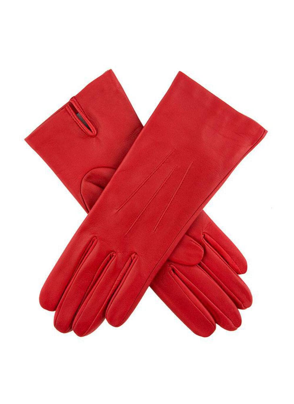 Dents Women's Berry Three-Point Silk-Lined Leather Gloves - / 7