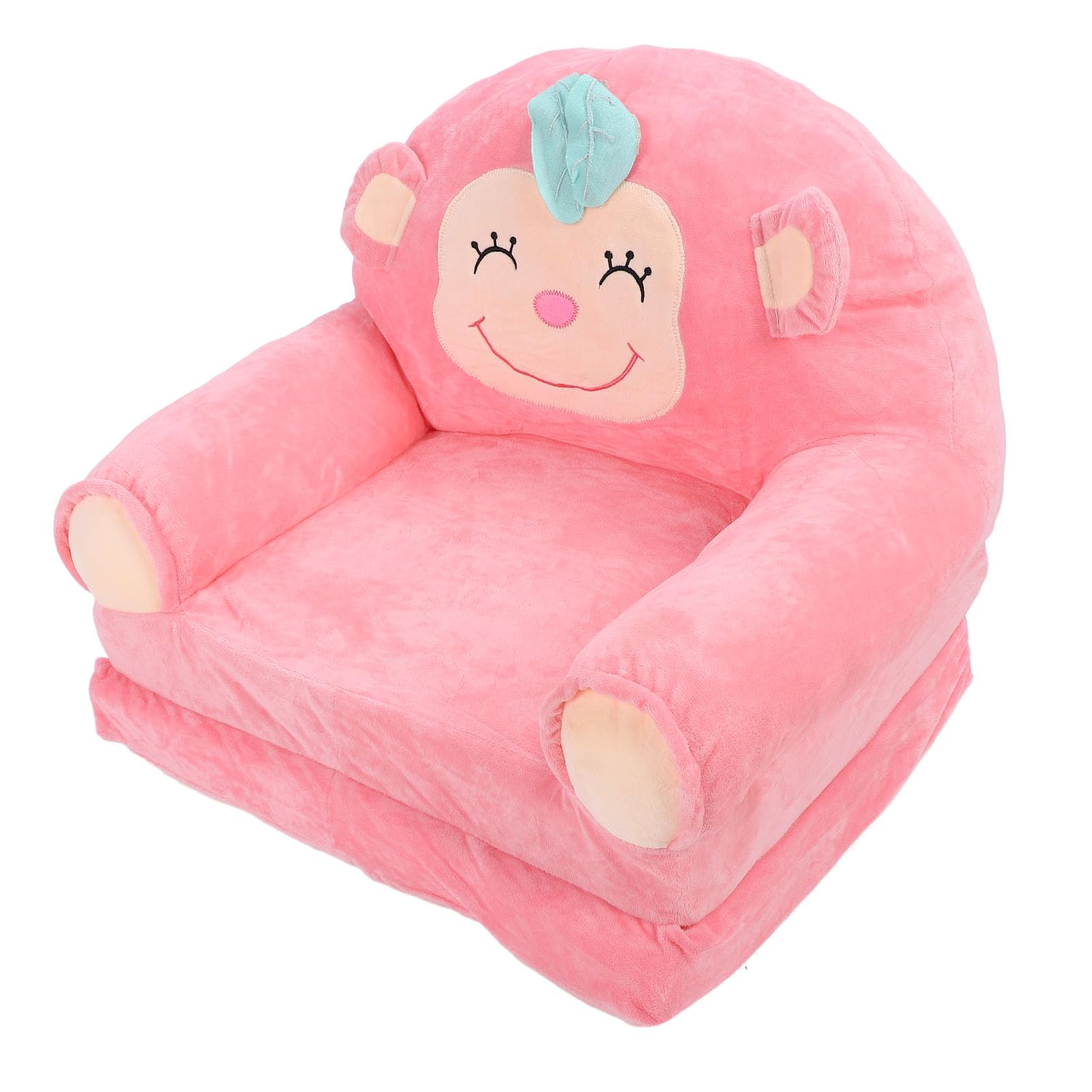 FTVOGUE Pluszowa Sofa dla Dzieci Składana Kanapa dla Dzieci Miękkie Krzesło Małpy z Ergonomicznym Oparciem i Jasnym Kolorem Małego Dziecka Dom Przedszkole Pokój Zabaw Różowy (PINK)