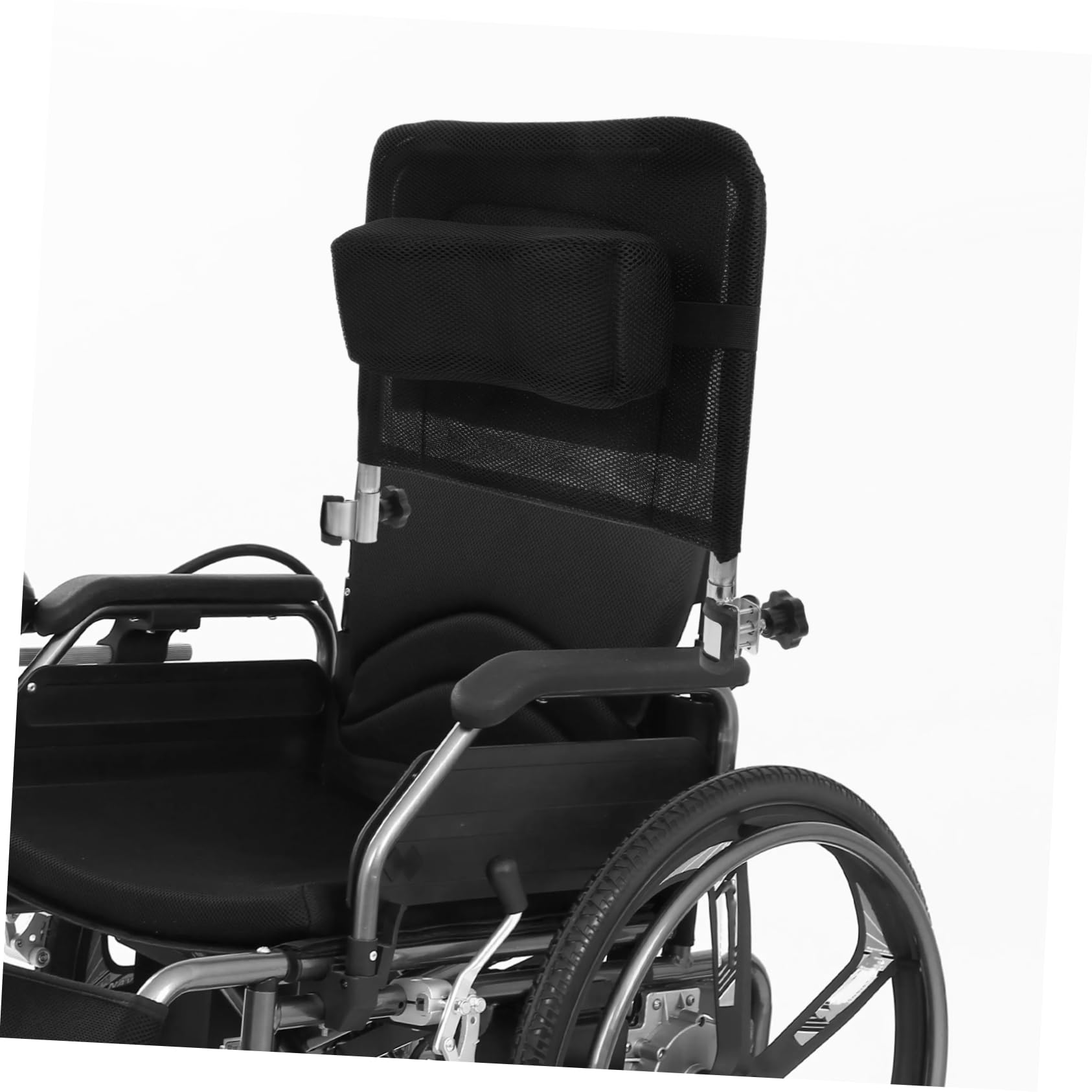Accesorios Silla de Ruedas Respaldo Extraíble de Malla y Acero al Carbono, Reposacabezas Elevable para Soporte Cómodo del Cuello en Sillas de Ruedas