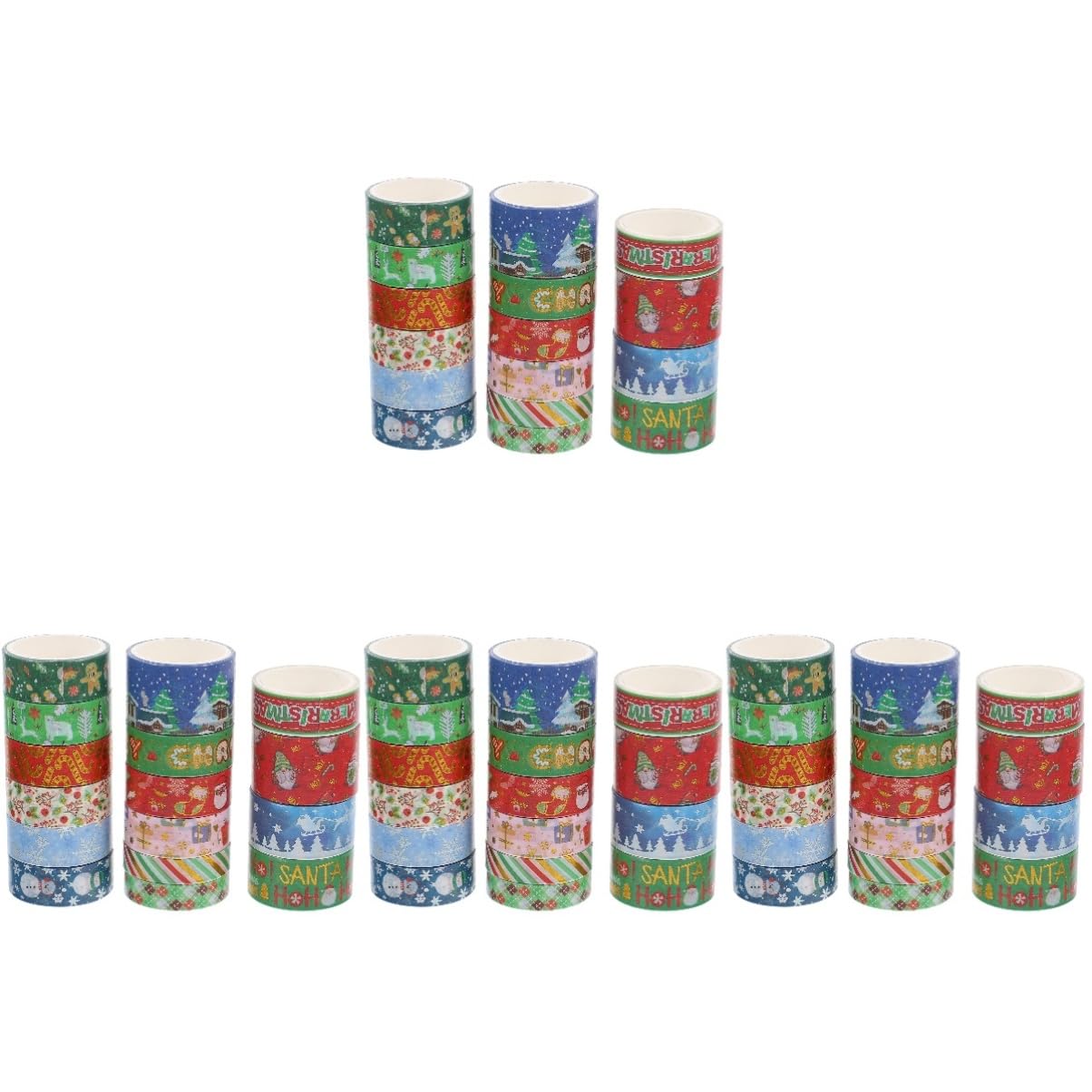 Lurrose 4 Juegos Pegatinas Decorativas Diy De Cinta Washi Navideña Con Estampado En Caliente (16 Uds) /rollo Sticker Paper Washi Tapes Reciclable Embalaje Álbum De Recortes 16 Rollos * 4