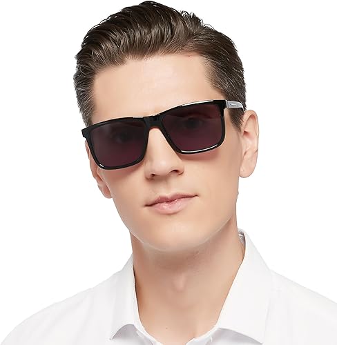 AEZUNI Gafas de sol de lectura grandes para hombre, lentes completas, protección UV cuadrada, 1.0, 1.5, 2.0, 2.5, 3.0, 3.5 (no bifocales), Negro -