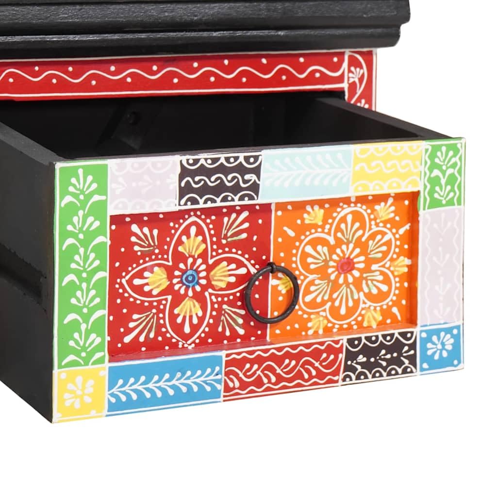 **Mueble de TV de mango de madera maciza montado en la pared, mueble de TV con compartimentos de almacenamiento, rectangular para salón, 60 x 30 x 24 cm, multicolor**