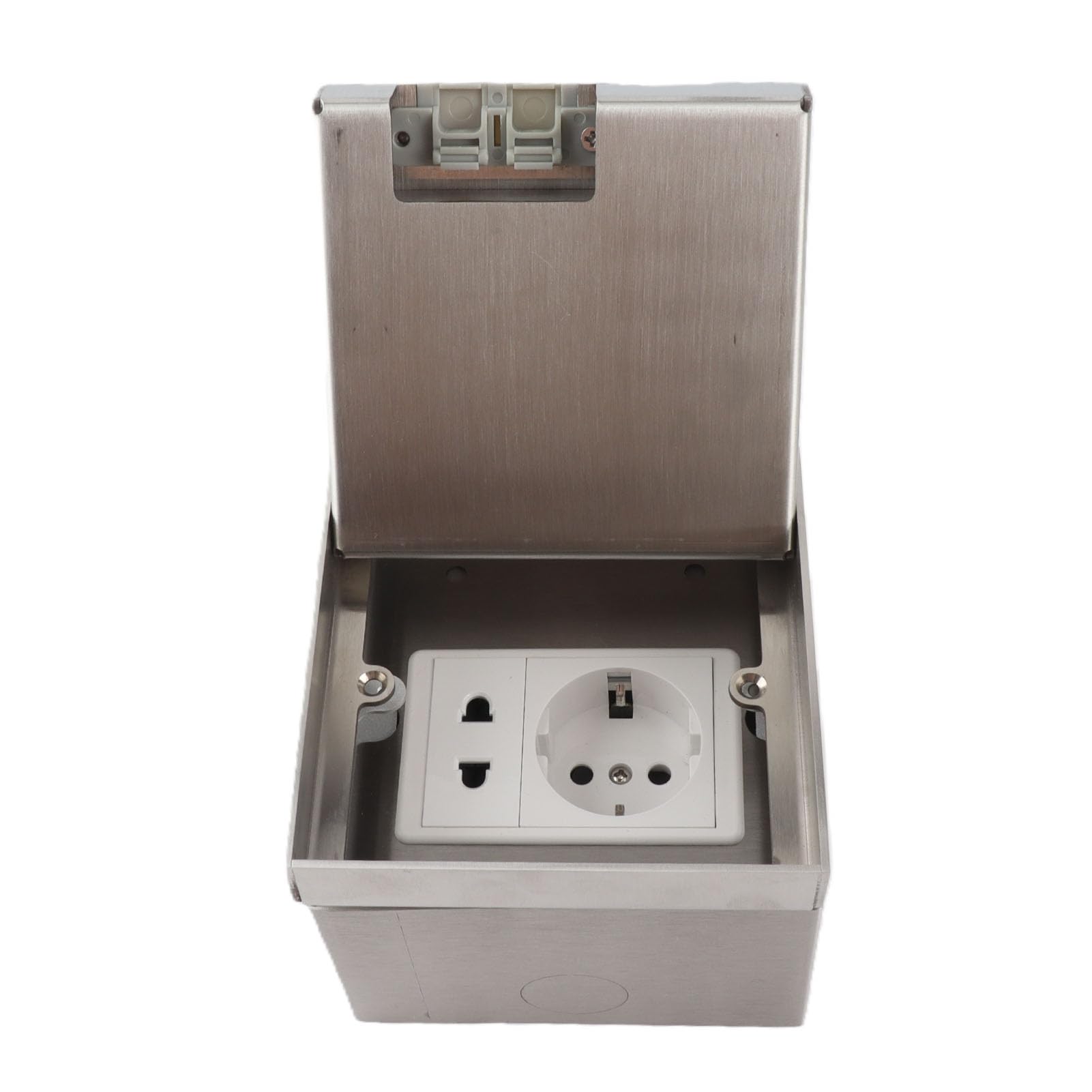 Scatola di Derivazione da Incasso a Pavimento, Presa di Corrente da Incasso a Pavimento UE Impermeabile 10A 2 Fori 16A 3 Fori Scatola di Prese Elettriche da Incasso Nascoste per