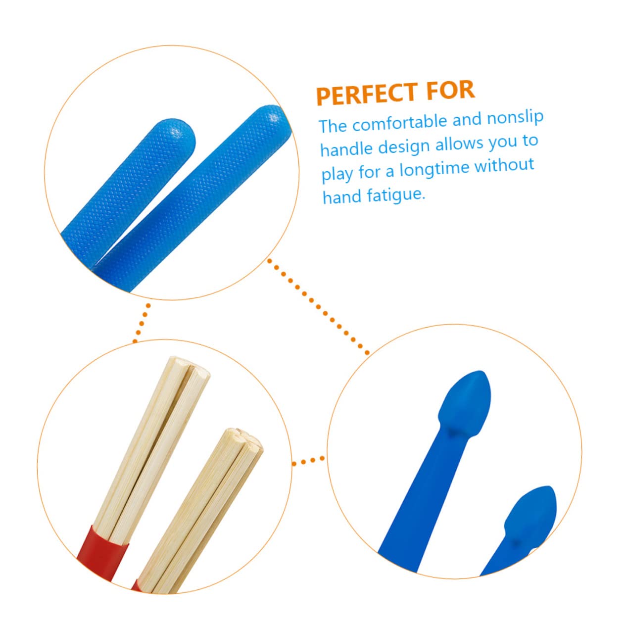 Kit Accessoires Batterie Comprenant Balai Fil D'acier, Baguettes Nylon Légères en Érable, Bloc de Serrage et Paquet de Rangement, Set Percussion Portable pour Répétition