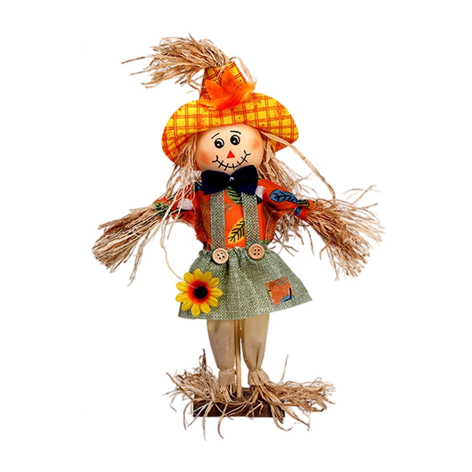 VlHpnpe Witch Scarecrow Decor with Natural Straw & Burlap, Halloween Harvest Yard Ornament for Garden Porch Halloween Straw Witch Scarecrows Decorations