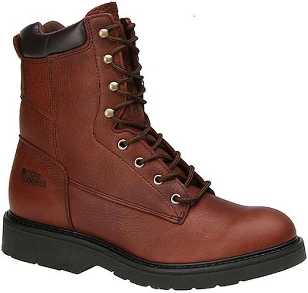 Work America Mens Brawny Leather Work DM US Brown
