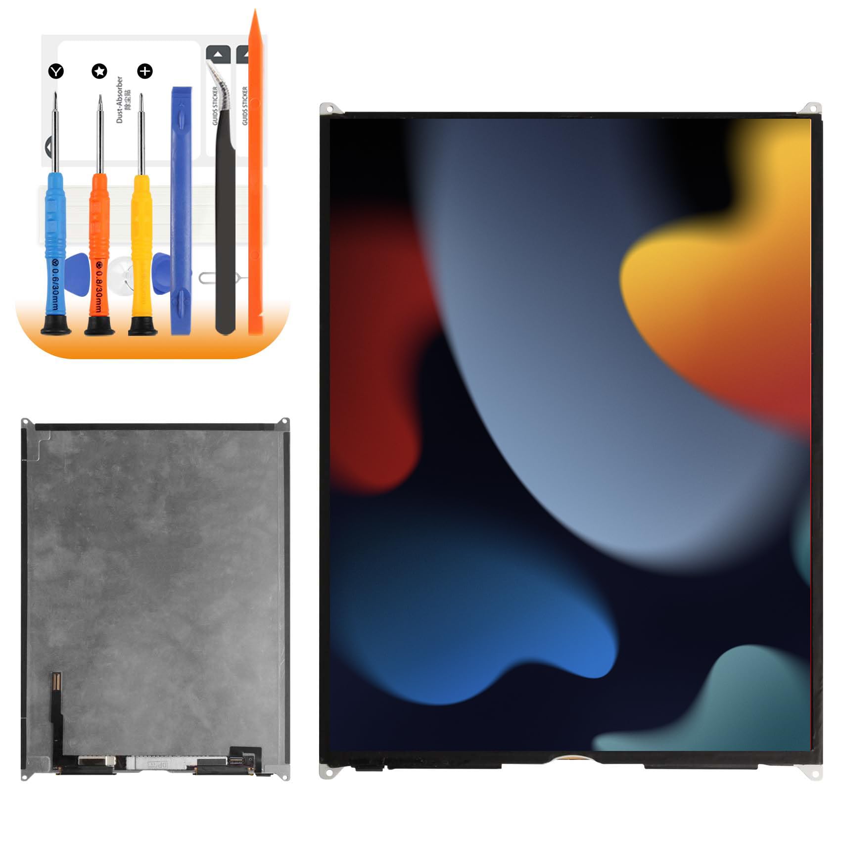 A2197 A2428 LCD Replacement for iPad 7th/8th/9th Gen LCD Display A2603 A2604 LCD for iPad 10.2 2021 LCD with Protective Film+Installation Video(Not Including Touch)
