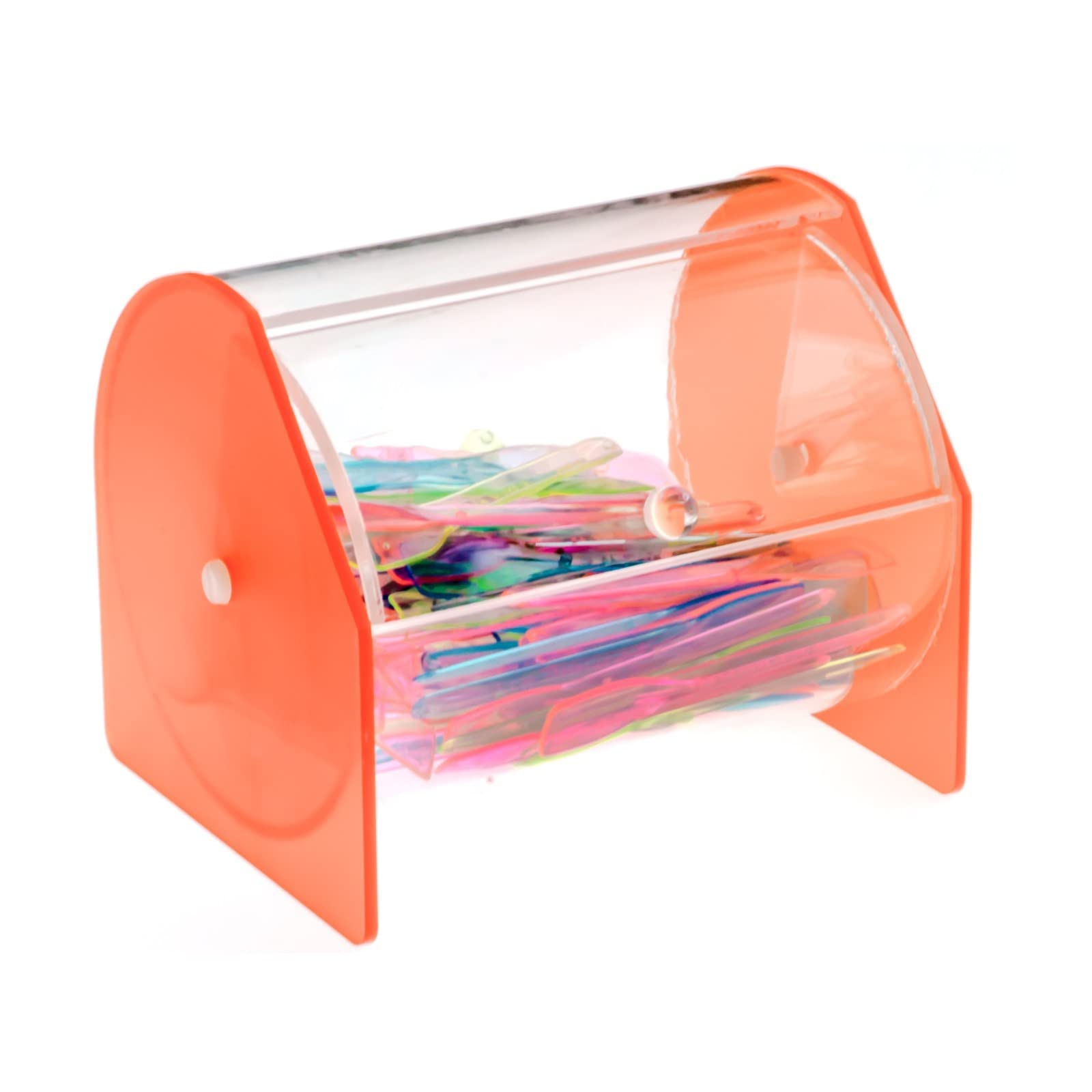 Porta Caramelle E Dolciumi Circolare In Plexiglass Trasparente Con Lati Colorati - 15x12,5x13 Cm