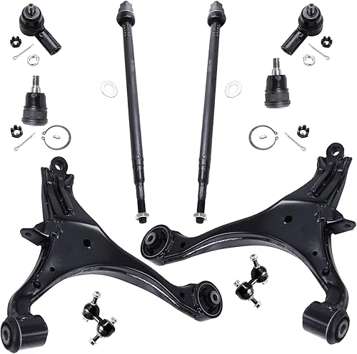 Miniatura 201 de Detroit Axle - Kit de suspensión frontal de 10 piezas para Chevy Trailblazer EXT GMC Envoy XL XUV Buick Rainier Isuzu Ascender Olds Bravada, brazos