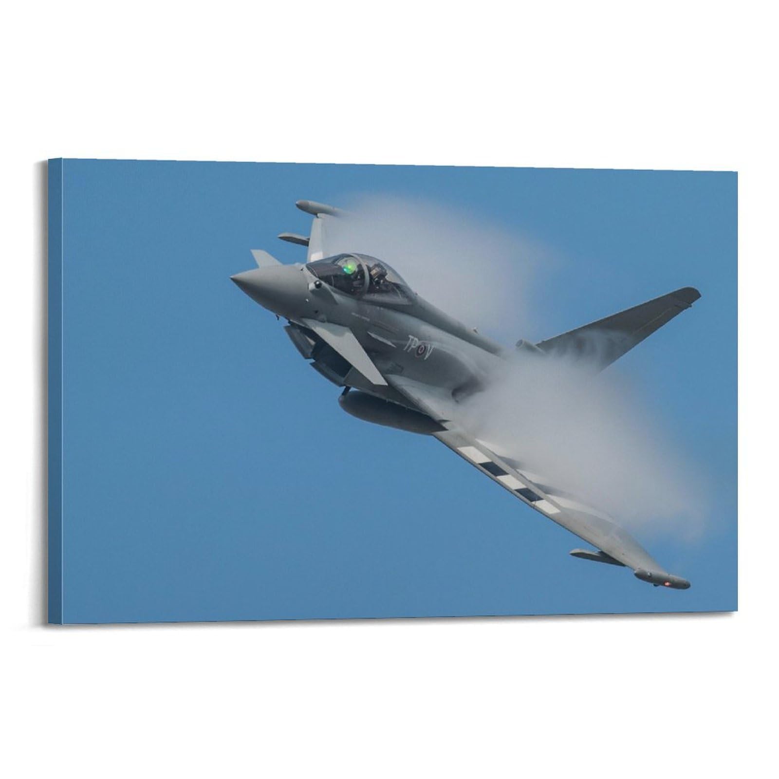 Military Jet Fighter Poster Eurofighter Typhoon Multipurpose Aircraft Poster Decorative Painting Canvas Wall Art Picture Print Modern Family Bedroom Decor 12x18inch(30x45cm)