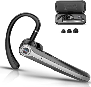 Atheewon S72 Bluetooth 5.4 Single Ear Headset: ENC Noise-Canceling Mic, 120H Battery, IPX7 for Truckers & Business Calls