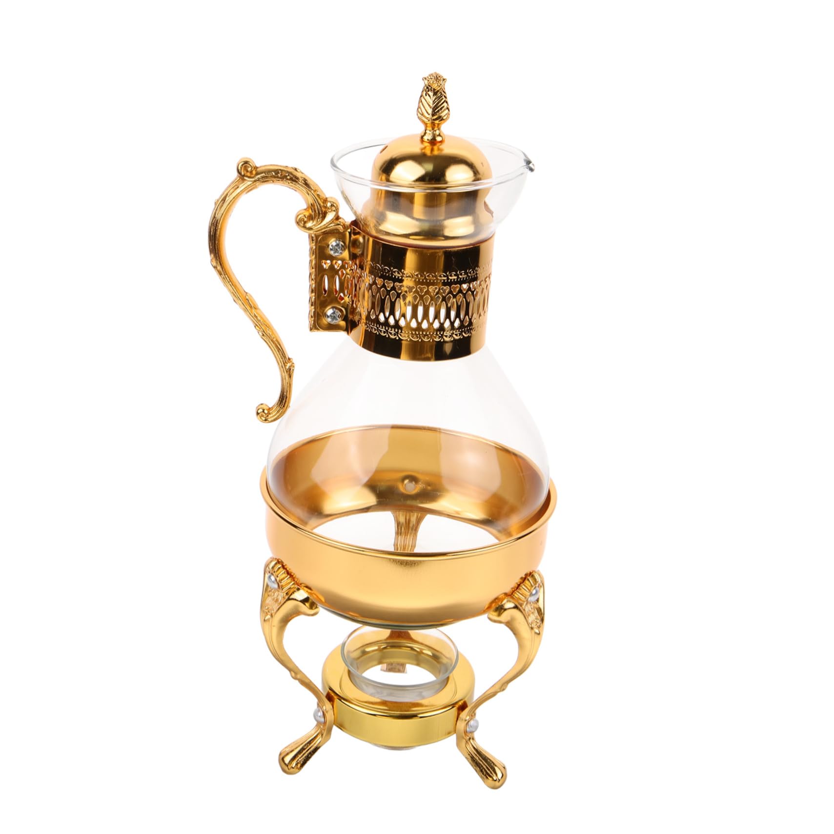 Set Caffettiera in Vetro Vintage 3 Pezzi Oro per Hotel e Casa