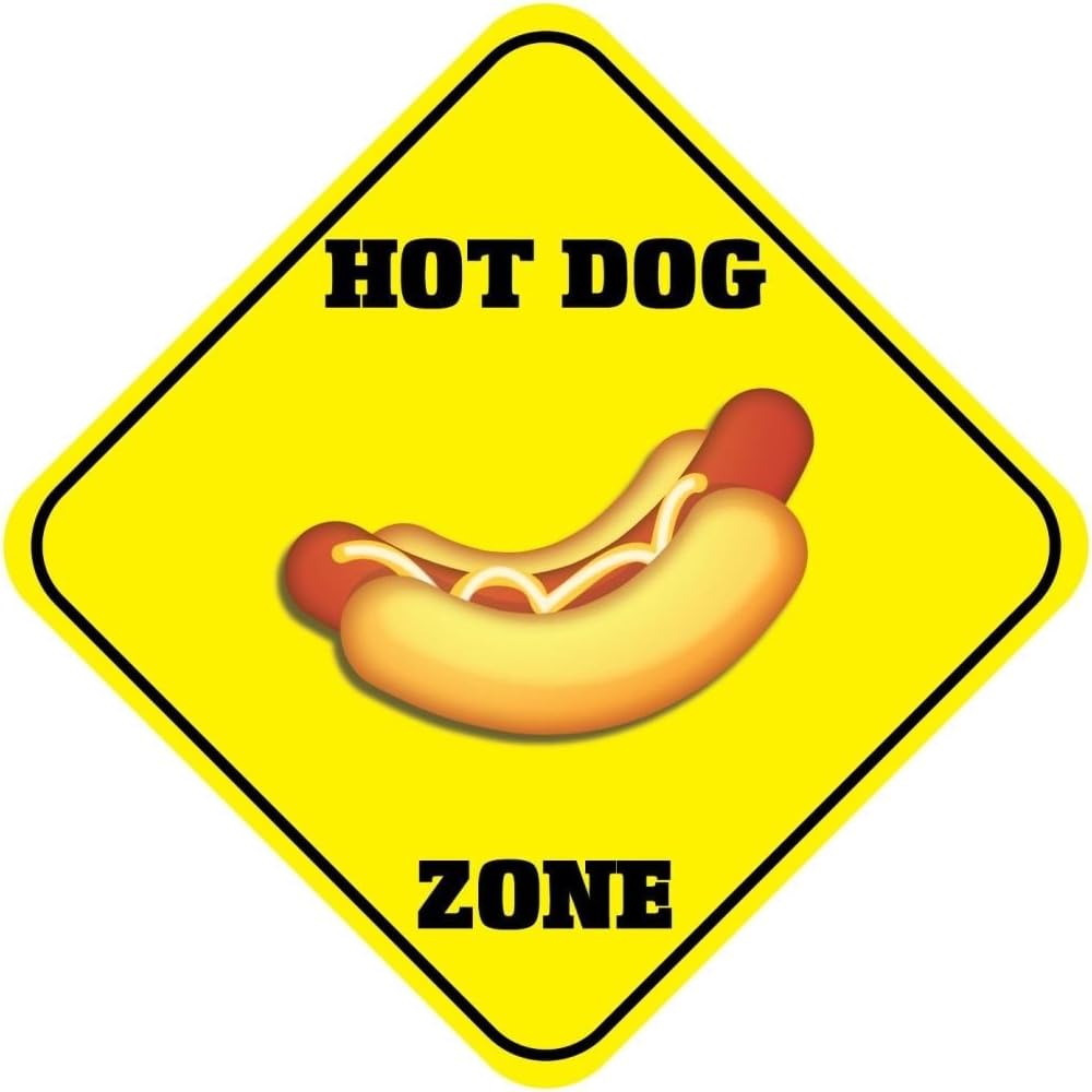 Hot Dog Zone Crossing Funny Novelty SignVinyl Sticker Decal 8