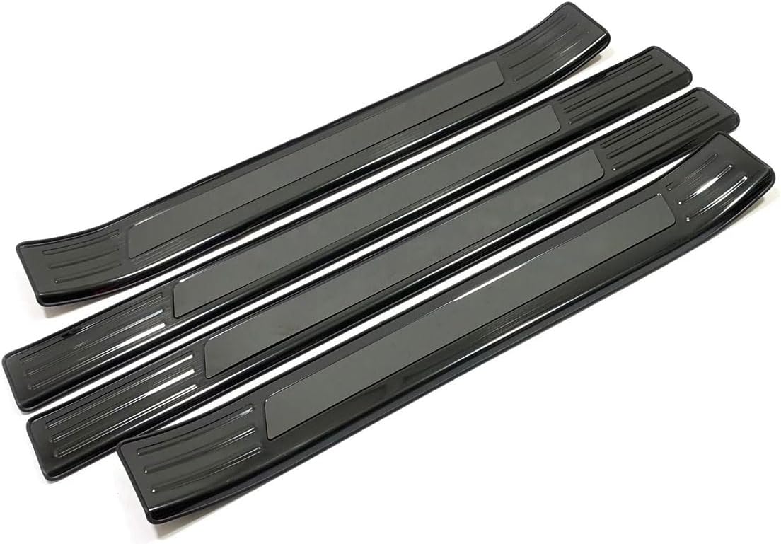 Car Accessories Compatible With Toyota Sienna 2021-2025NOT FIT XSE Door Sill Protector Cover Trims Outside Door Entry Guard Plate Decoration Sticker Stainless Steel 4PCS(Black Brushed Finish)