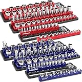 Magnetic Socket Holder Organizer Set: 6-Piece Detachable 1/2 3/8 1/4 Drive Sockets...