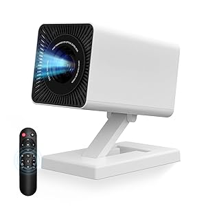 Mini Proiettore 4K Android 11, Proiettores Portatile 5G WiFi BT 5.4, Proiettore Full HD 1080P, Visione di 120 Pollici, Correzione Trapezoidale, HDMI / USB / Smartphone (bianco)