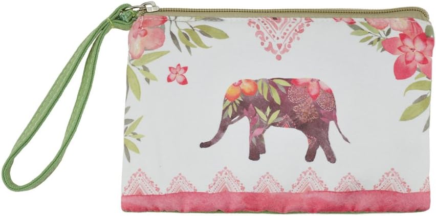 Small Cute Cash Coin Purse, Canvas Change Purse, Kawaii Coin Pouch With Handle Christmas Gift For Women Teenager Girls (BG0003 Lucky Elephant)