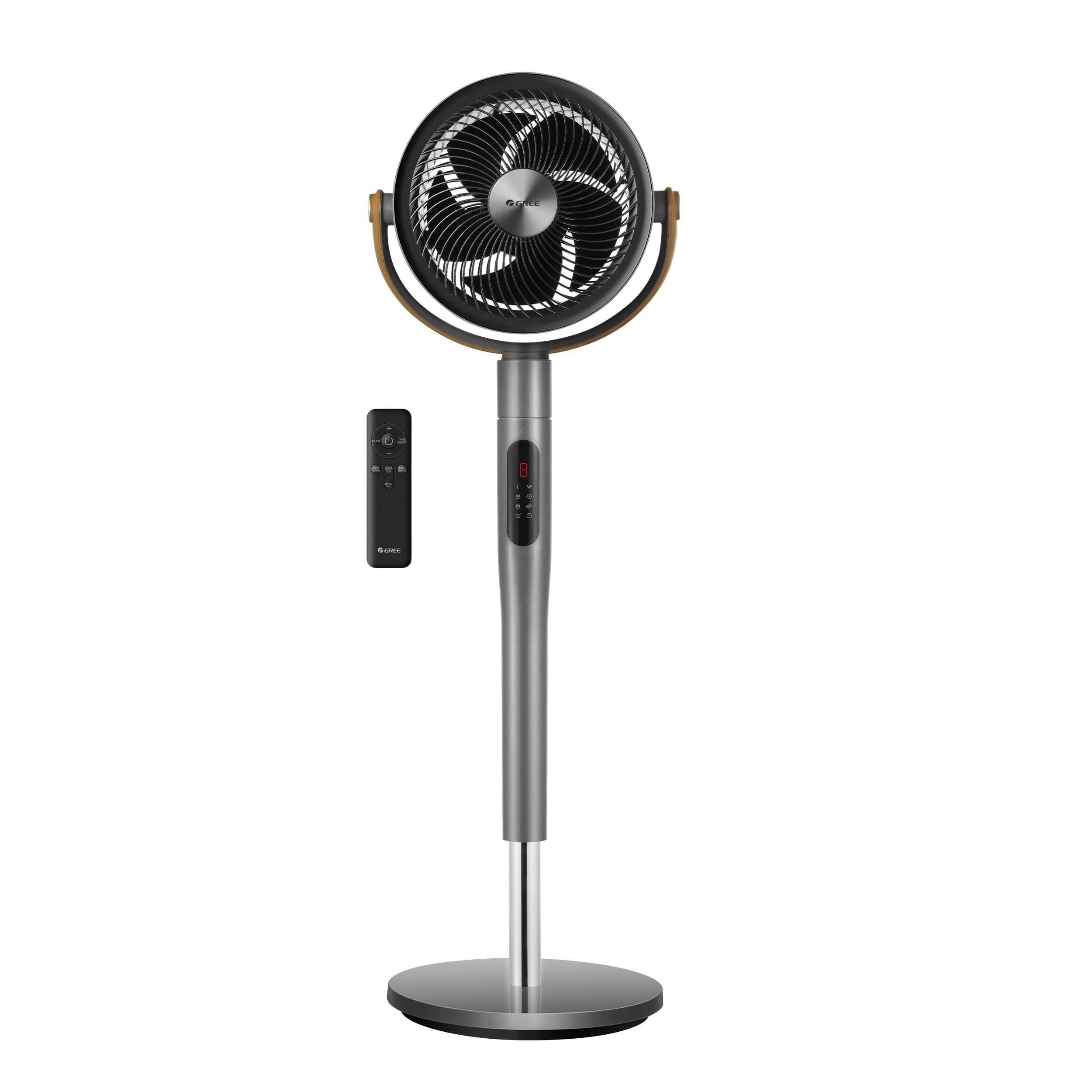Sponsored Ad – Gree 43 inch, Oscillating Pedestal Circulator fan, Powerful Air Throw Up to 14m, with Remote, 8H Energy-Saving Timer, Digital LED Touch Display 8 Speeds, Home&Office -GCF-2305BAG5-Grey-1Year Warranty